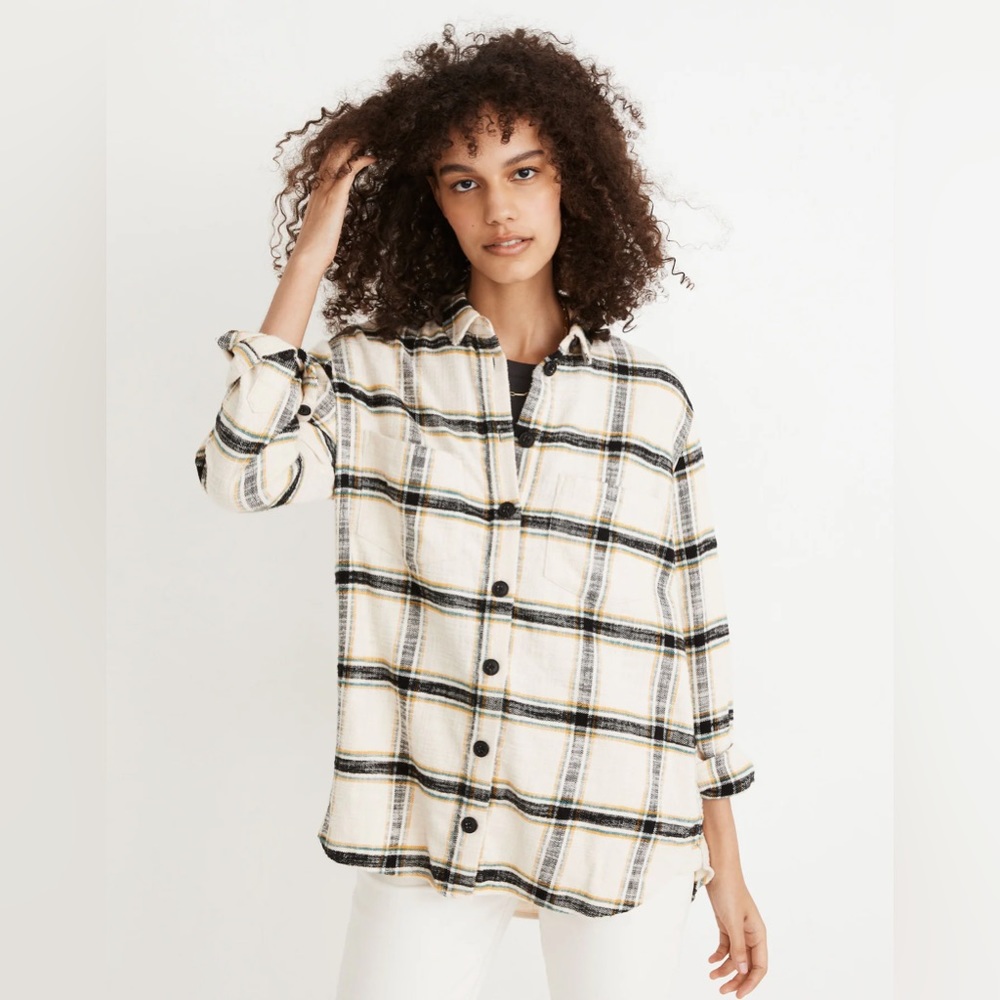 Madewell Oversized Ex-Boyfriend Shirt in Caney Plaid